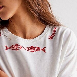 Free People Horsin Around Tee- Kissing Fish